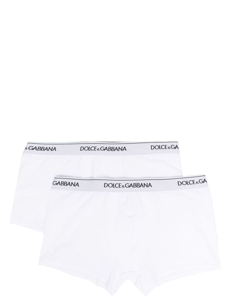 Dolce & Gabbana Two-pack Of Regular Boxers With Soft Waistband In White