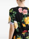 dolce & gabbana - T-shirt nera a fiori con maniche corte - 1