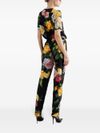 dolce & gabbana - T-shirt nera a fiori con maniche corte - 2