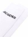 jacquemus - Calzini in cotone bianco con logo - 1