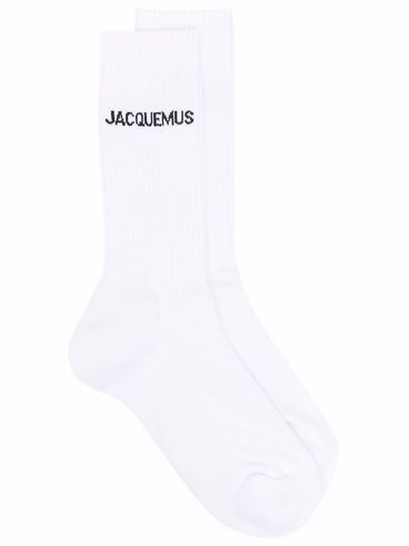 JACQUEMUS - Calzini in cotone bianco con logo