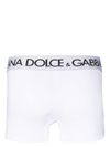 dolce & gabbana - Boxer in cotone stretch bianco con logo in vita - 2