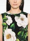 dolce & gabbana - Top smanicato nero a fiori bianchi - 4