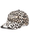 ganni - Cappello da baseball leopardato con logo