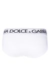 dolce & gabbana - Stretch cotton briefs with logo waistband - 1