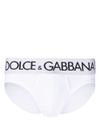 dolce & gabbana - Stretch cotton briefs with logo waistband