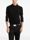 dolce & gabbana - Polo in cotone nero con motivo - 3