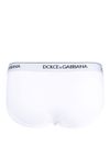 dolce & gabbana - Slip confezione da 2 in cotone bianco con logo nero - 1