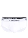 dolce & gabbana - Slip confezione da 2 in cotone bianco con logo nero - 2