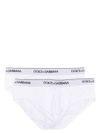 dolce & gabbana - Slip confezione da 2 in cotone bianco con logo nero