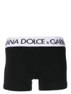 dolce & gabbana - Black stretch cotton boxer shorts with logo on the waistband - 1