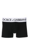 dolce & gabbana - Black stretch cotton boxer shorts with logo on the waistband