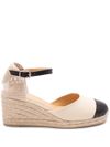 castaner - 'Coraline' white and black wedge espadrilles