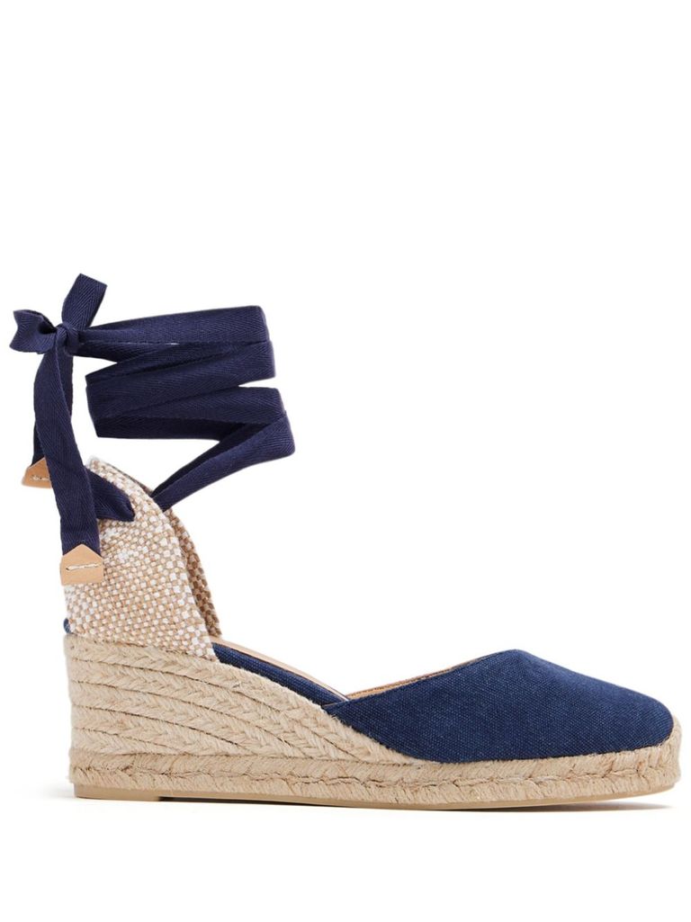 CASTAÃ±ER CARINA ESPADRILLES IN BLUE JUTE WITH A WEDG 