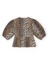 ganni - Leopard-print blouse with puff sleeves - 3