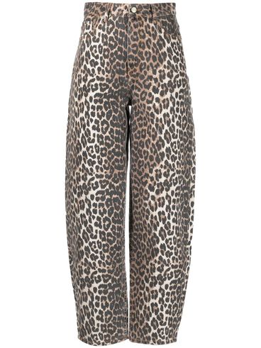 GANNI - Jeans con stampa leopardata