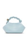 ganni - Ice blue handbag with a braided handle - 1