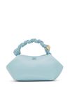 ganni - Ice blue handbag with a braided handle