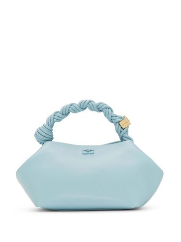 GANNI - Ice blue handbag with a braided handle