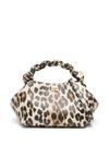 ganni - Iconic leopard-print bag with a braided handle