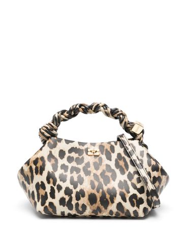 GANNI - Iconic leopard-print bag with a braided handle