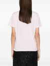 ganni - T-Shirt rosa con stampa grafica e logo - 3