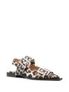 ganni - Animalier print slingback ballerina flats with buckles - 3