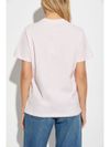 ganni - T-Shirt rosa con stampa grafica di gatti - 1