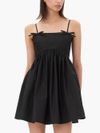 ganni - Black short dress with balloon skirt - 1