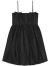 ganni - Black short dress with balloon skirt