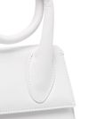 jacquemus - Optic white leather handbag with gold logo plaque - 3