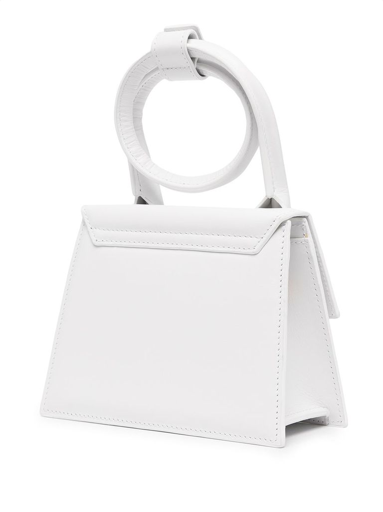 【関税＆送料込み】Jacquemus Optic White Leather 'Il Chiqui Optic white leather 'Il Chiquito With Knot' handbag with