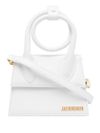 jacquemus - Optic white leather handbag with gold logo plaque