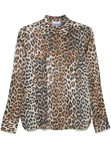 GANNI - Camicia con stampa animalier