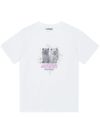 ganni - T-shirt rosa con stampa di gattini