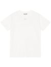 ganni - Cotton T-shirt with front embroidered logo