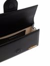 jacquemus - Black leather handbag with gold logo plaque - 1