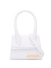 jacquemus - White leather handbag with gold logo plaque