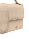 jacquemus - Borsa beige scamosciata con placca logo dorata - 2