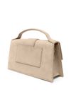 jacquemus - Borsa beige scamosciata con placca logo dorata - 4