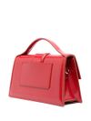 jacquemus - Red patent leather handbag with gold logo plaque - 1