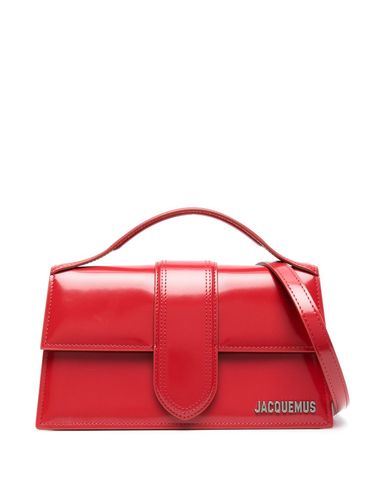 JACQUEMUS - Red patent leather handbag with gold logo plaque