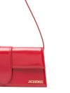 jacquemus - Cardinal red leather handbag with gold logo plaque - 3