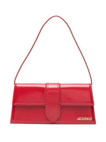 JACQUEMUS - Cardinal red leather handbag with gold logo plaque