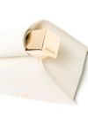 jacquemus - Ivory leather clutch bag with logo plaque and gold details - 1