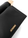 jacquemus - Black leather clutch bag with logo plaque - 4