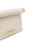 jacquemus - Ivory leather clutch bag with logo plaque and elegant details - 3