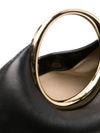 jacquemus - Black leather bag with a gold circular handle - 1