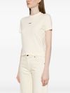 jacquemus - T-Shirt beige a maniche corte con logo - 3