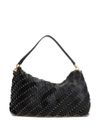 rabanne - Black tote hand bag embellished with gold-tone brass links